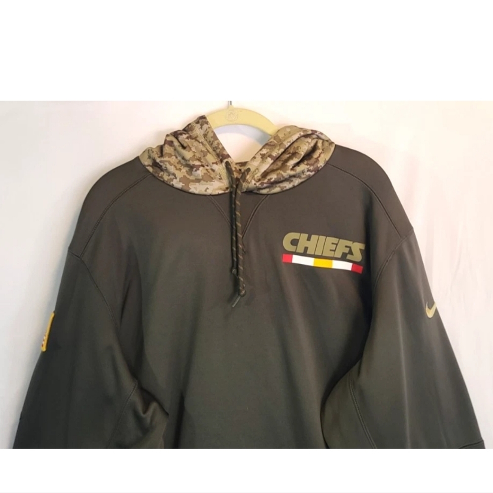 Nike Dri Fit Mens Green Kansas City Chiefs Salute To Serving Hoodie XL - Picture 4 of 7